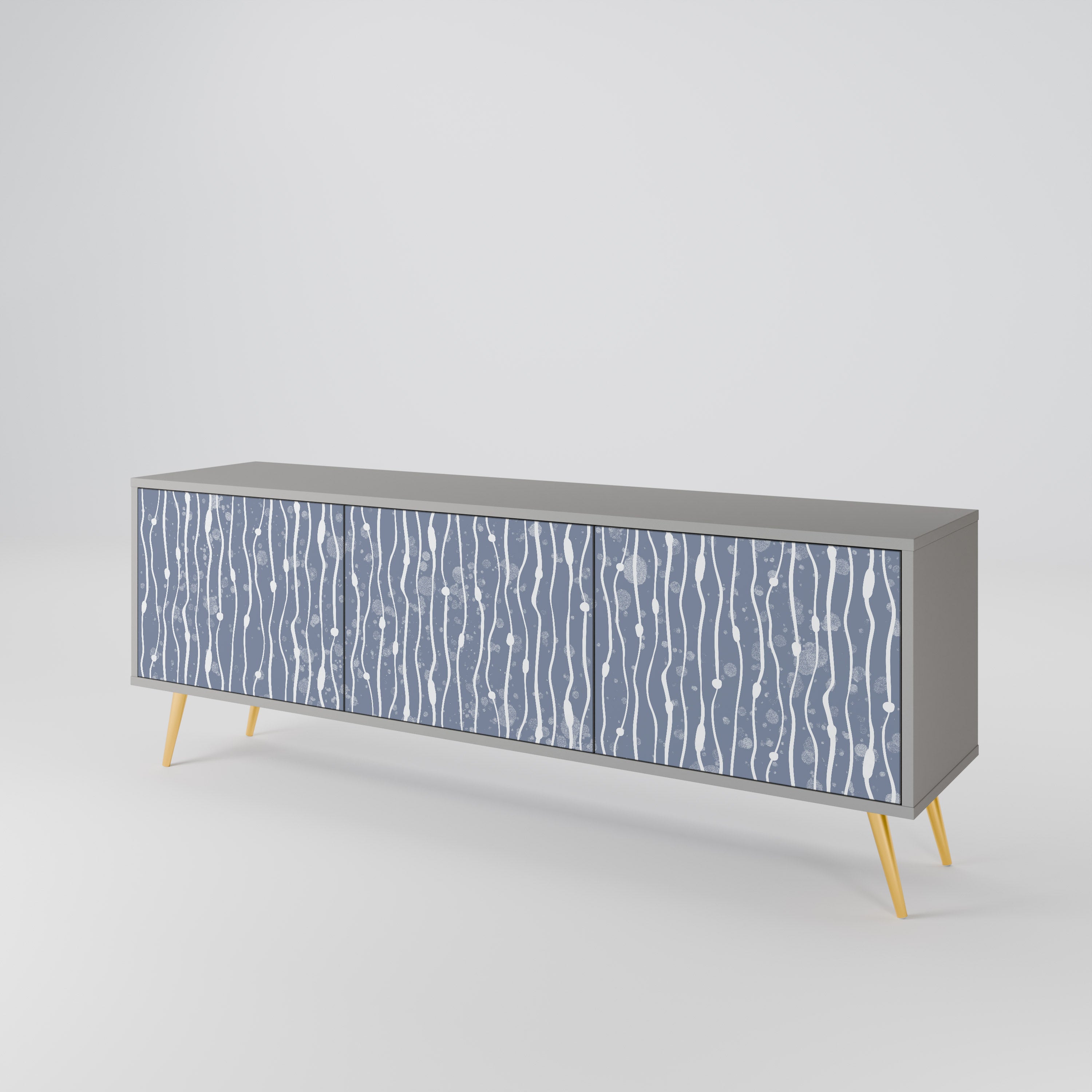 GRAPHITE RAIN TV-bänk med 3 dörrar
