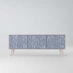 GRAPHITE RAIN 3-Door TV Stand in Grey Finish