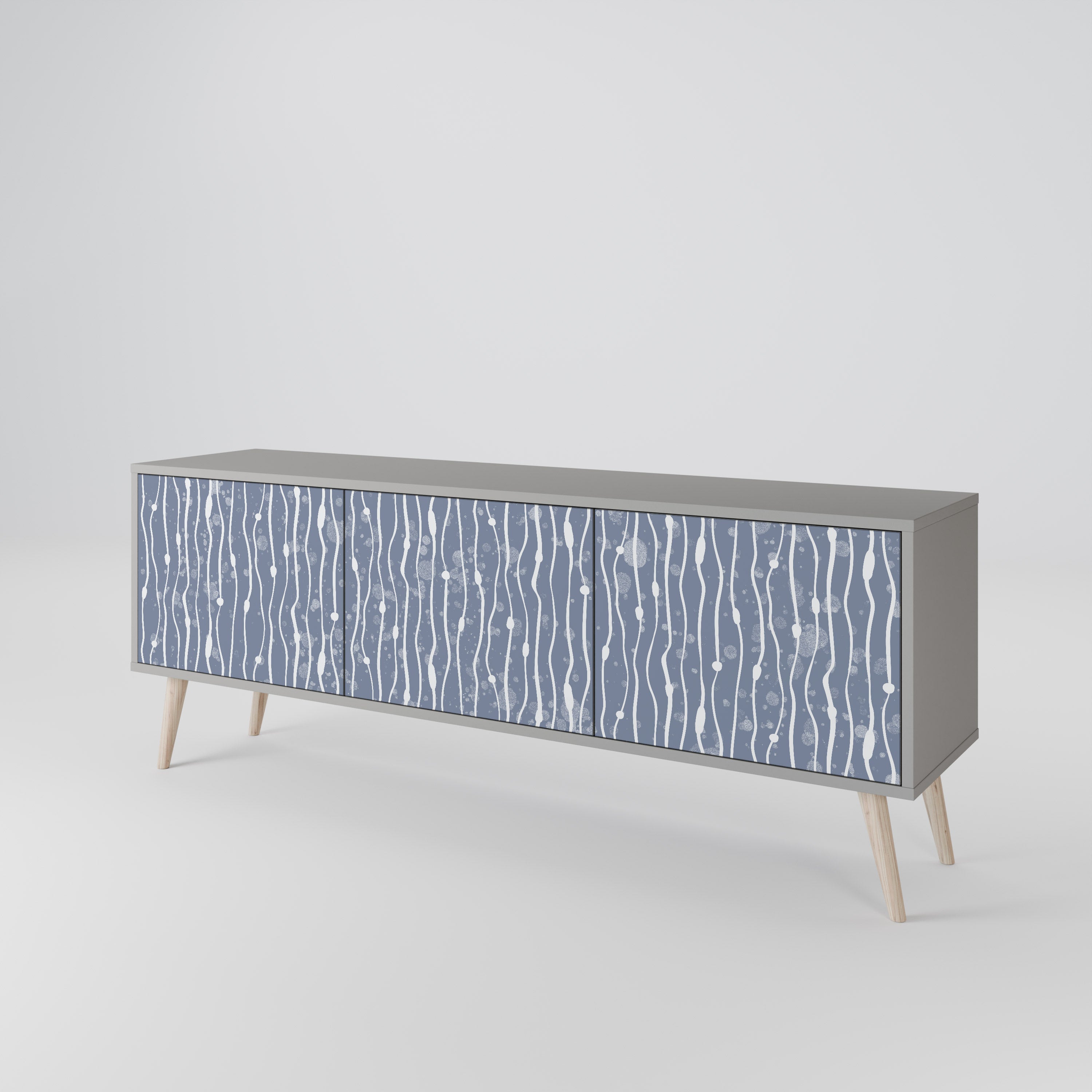 GRAPHITE RAIN TV-bänk med 3 dörrar