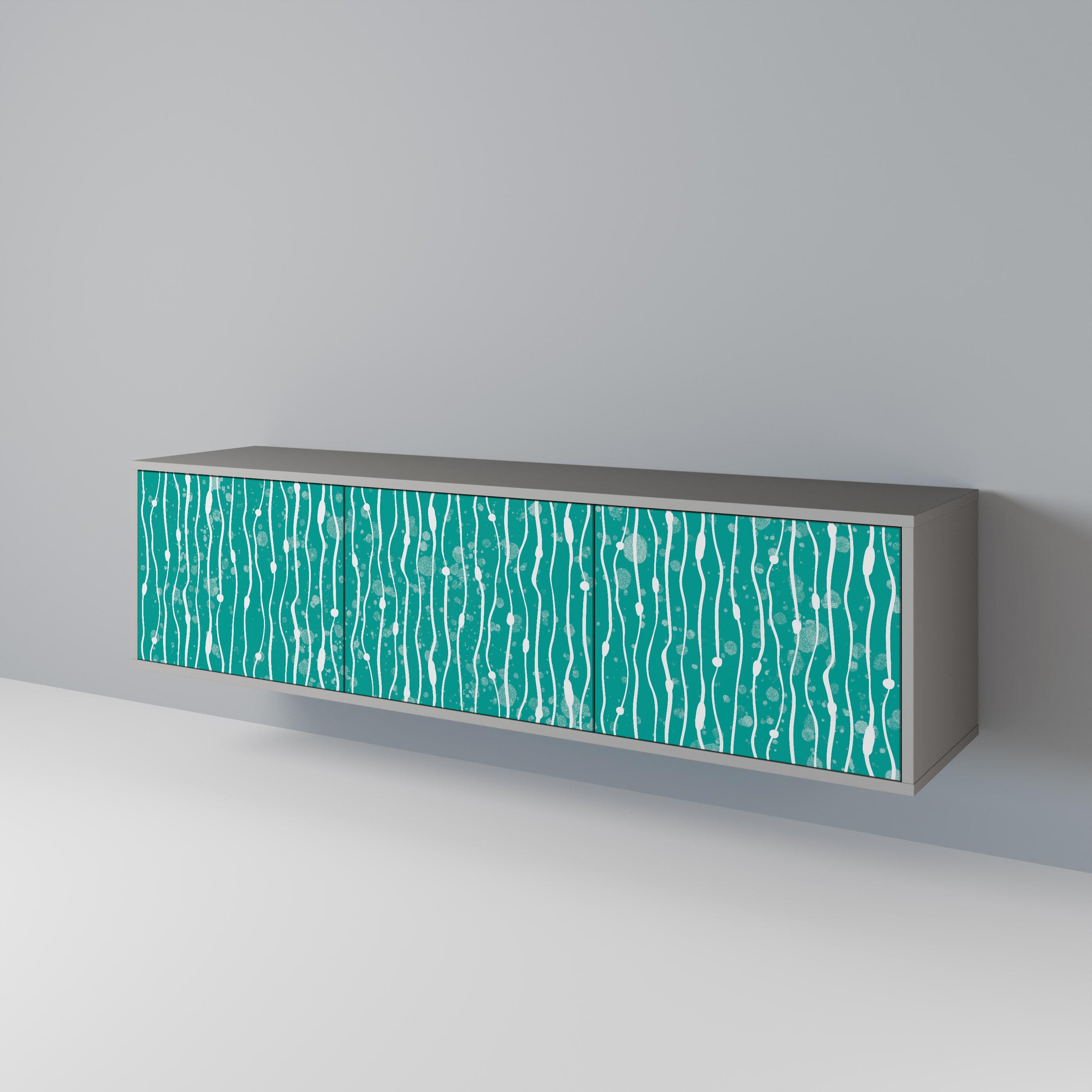 TURQUOISE RAIN TV-bänk med 3 dörrar