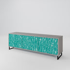TURQUOISE RAIN 3-Door TV Stand in Grey Finish