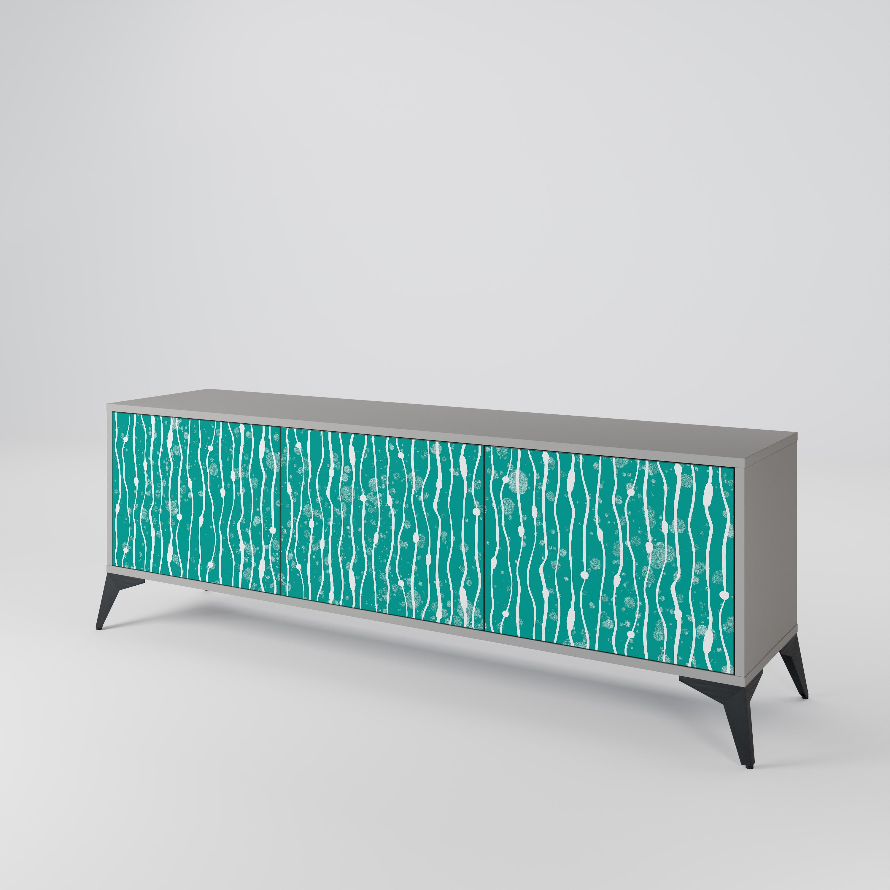 TURQUOISE RAIN TV-bänk med 3 dörrar