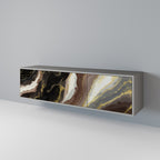 GOLD DUST 3-Door TV Stand in Grey Finish