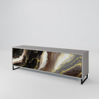 GOLD DUST 3-Door TV Stand in Grey Finish