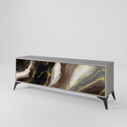 GOLD DUST 3-Door TV Stand in Grey Finish