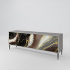 GOLD DUST 3-Door TV Stand in Grey Finish
