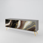 GOLD DUST 3-Door TV Stand in Grey Finish