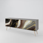 GOLD DUST 3-Door TV Stand in Grey Finish