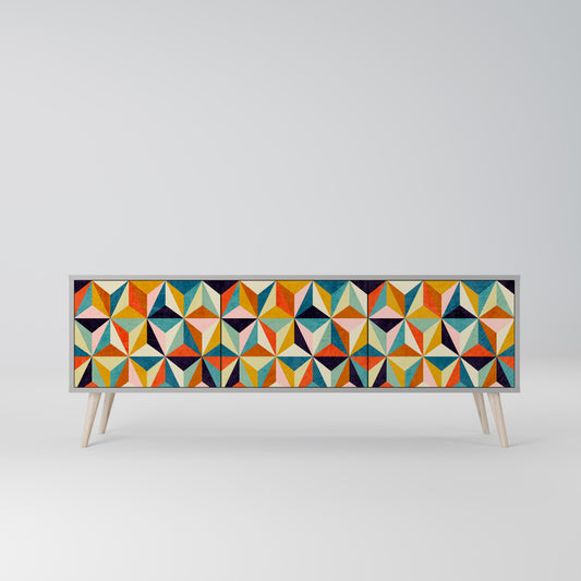 TESSELATE TREASURES 3-dörrars TV-bänk i grå finish