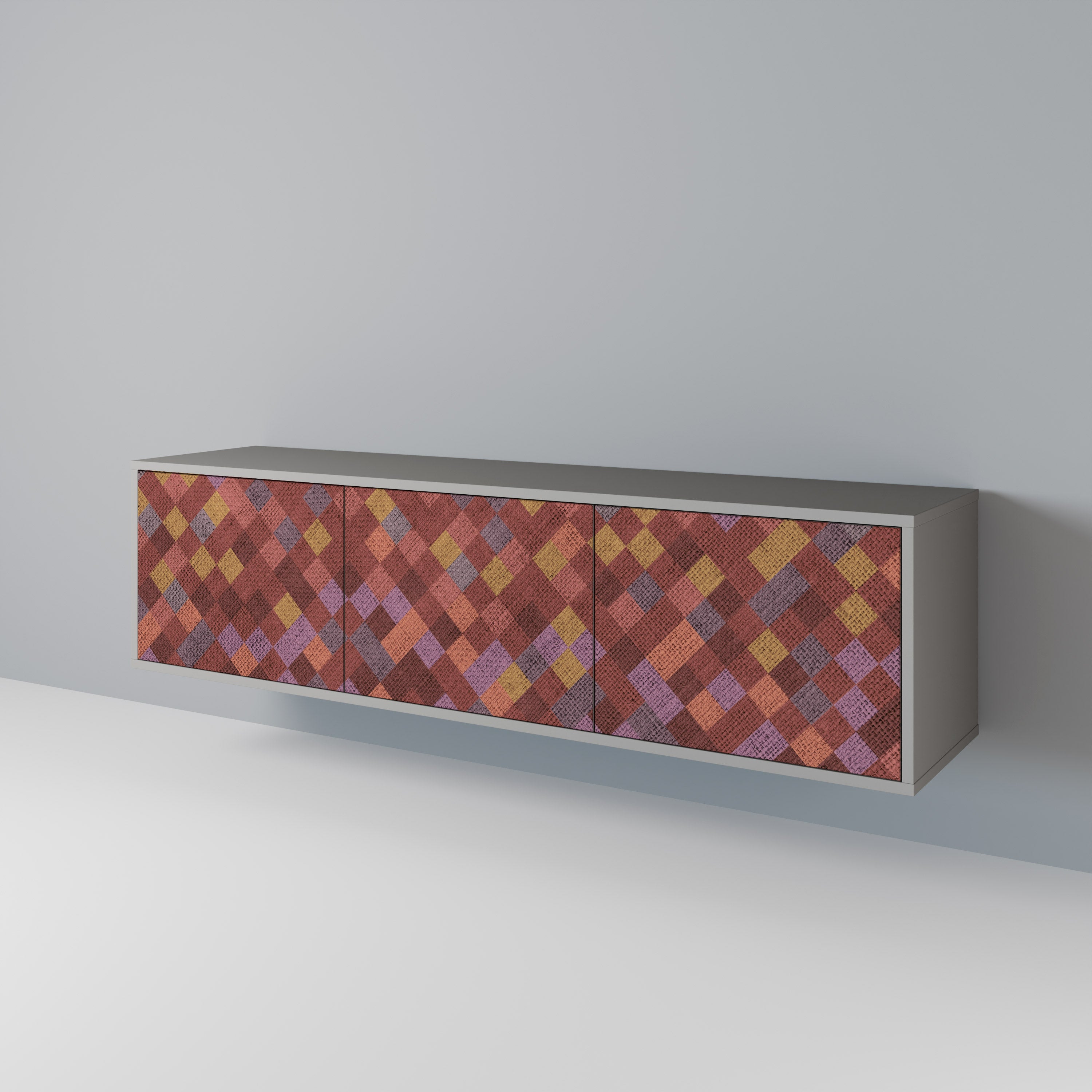 PAINTED SQUARES TV-bänk med 3 dörrar