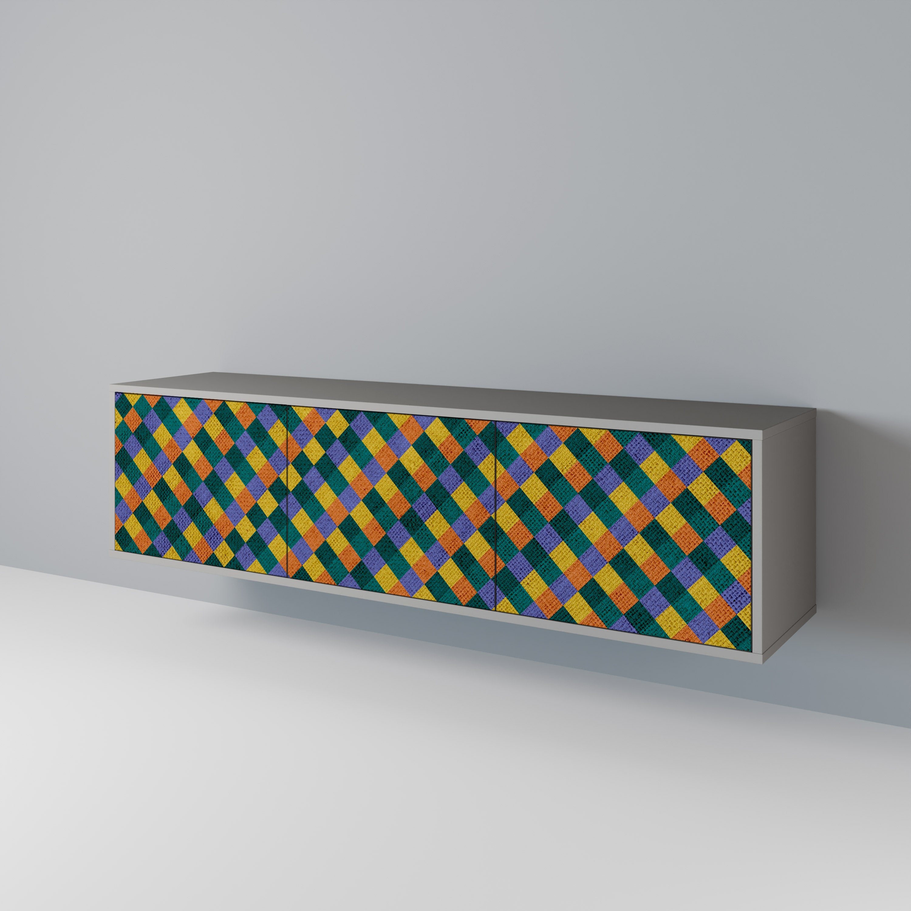 PAINTED SQUARES MIX TV-bänk med 3 dörrar