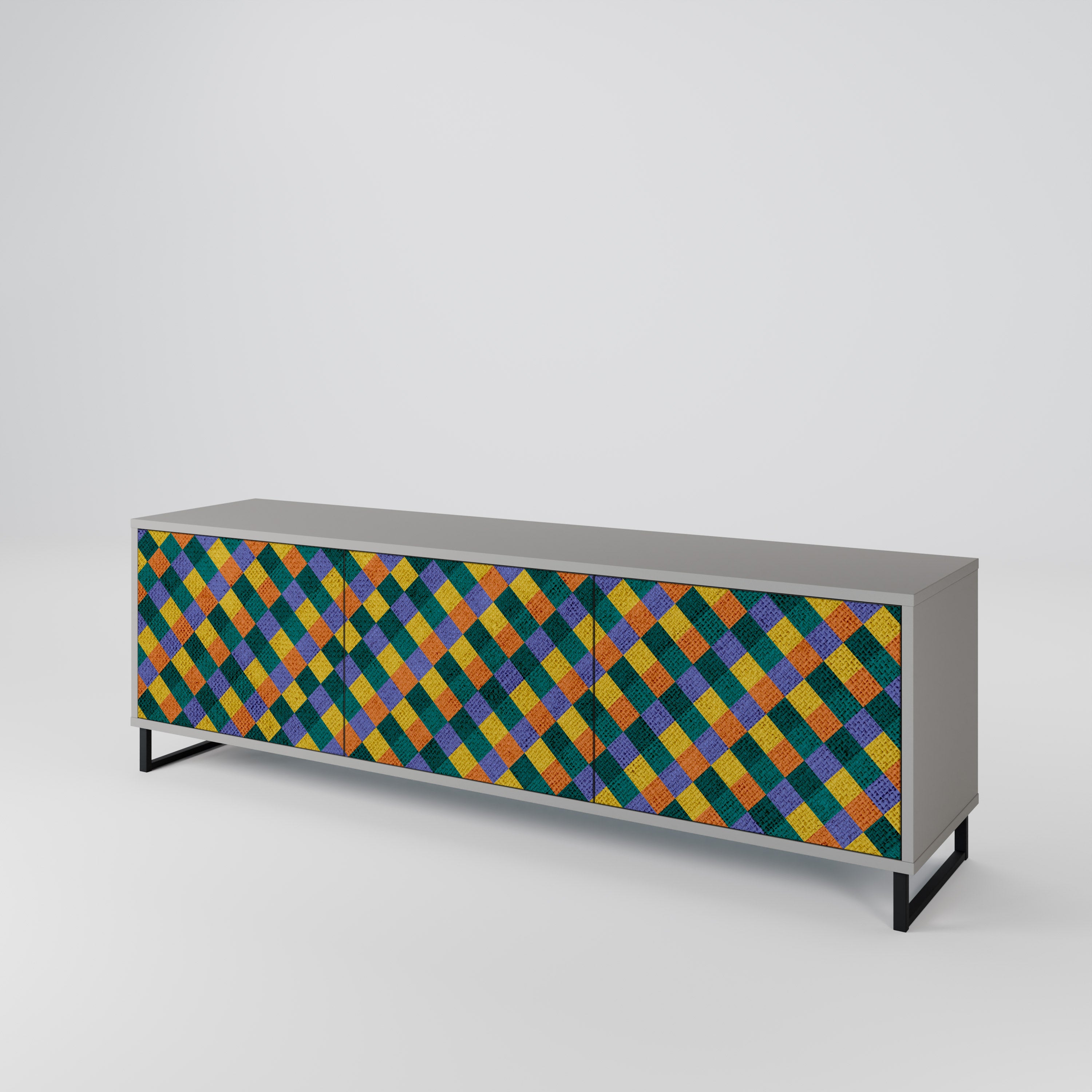 PAINTED SQUARES MIX TV-bänk med 3 dörrar