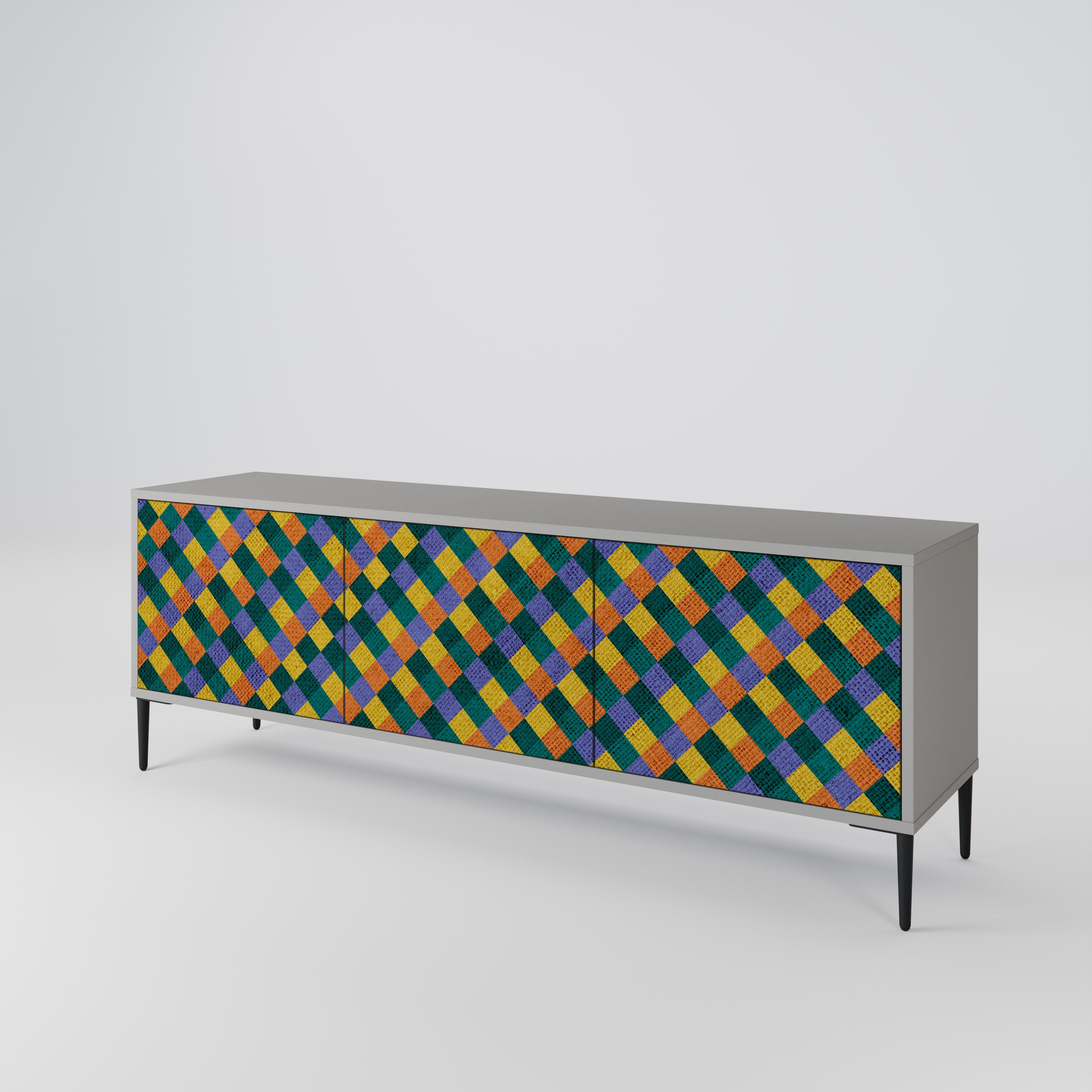 PAINTED SQUARES MIX TV-bänk med 3 dörrar
