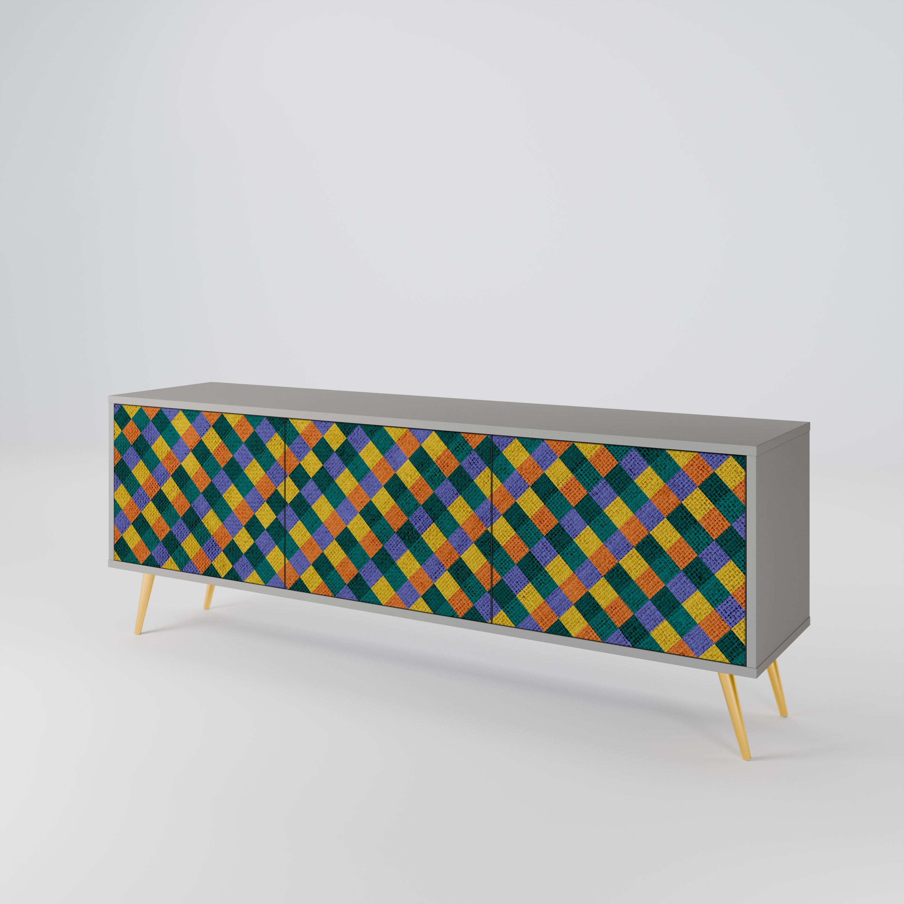 PAINTED SQUARES MIX TV-bänk med 3 dörrar