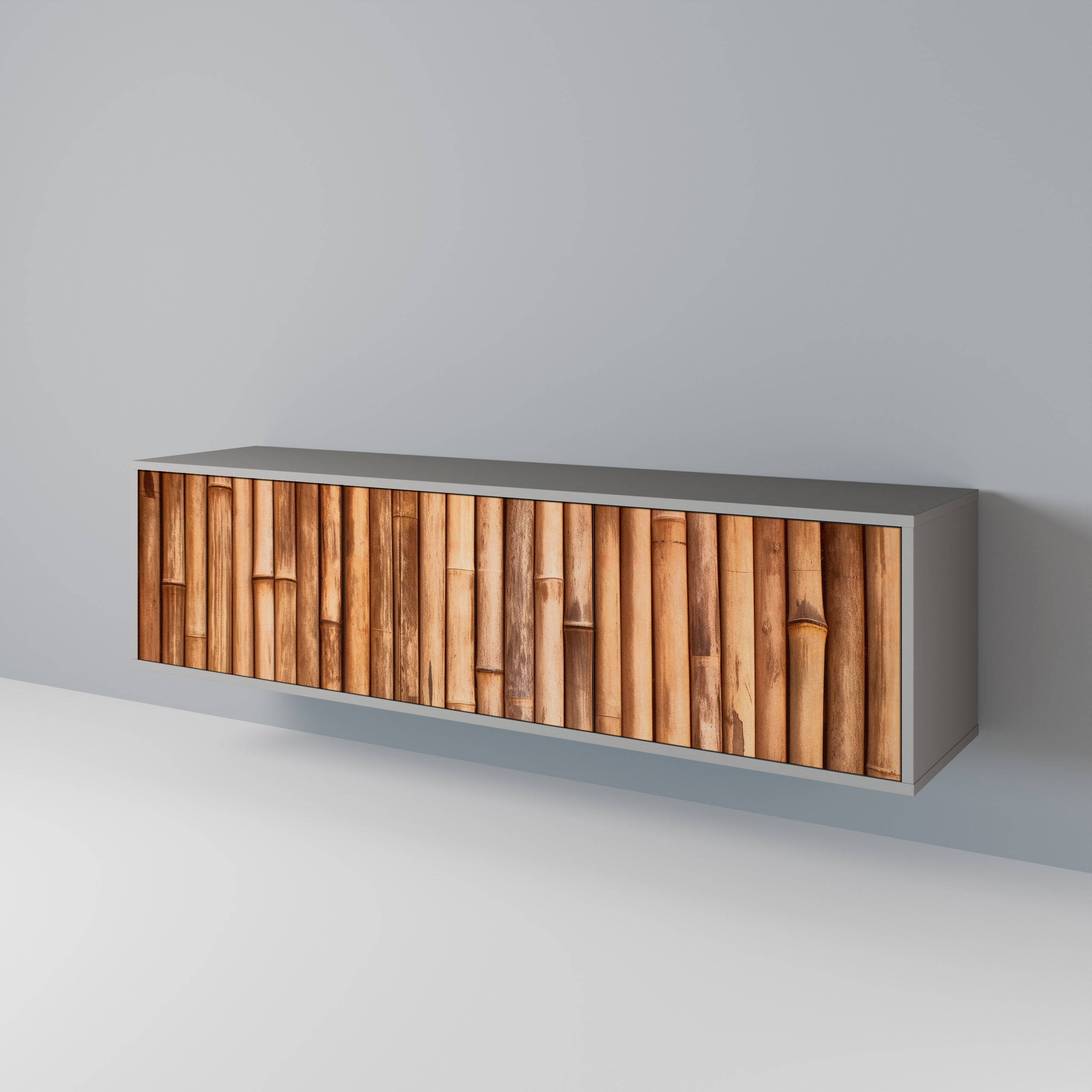 NATURAL WOOD TV-bänk med 3 dörrar