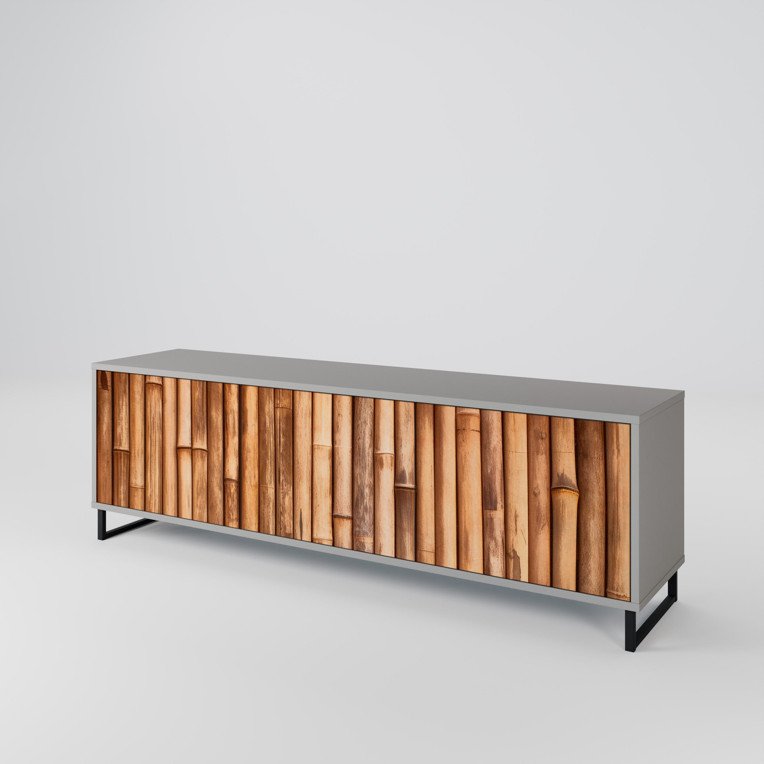 NATURAL WOOD TV-bänk med 3 dörrar