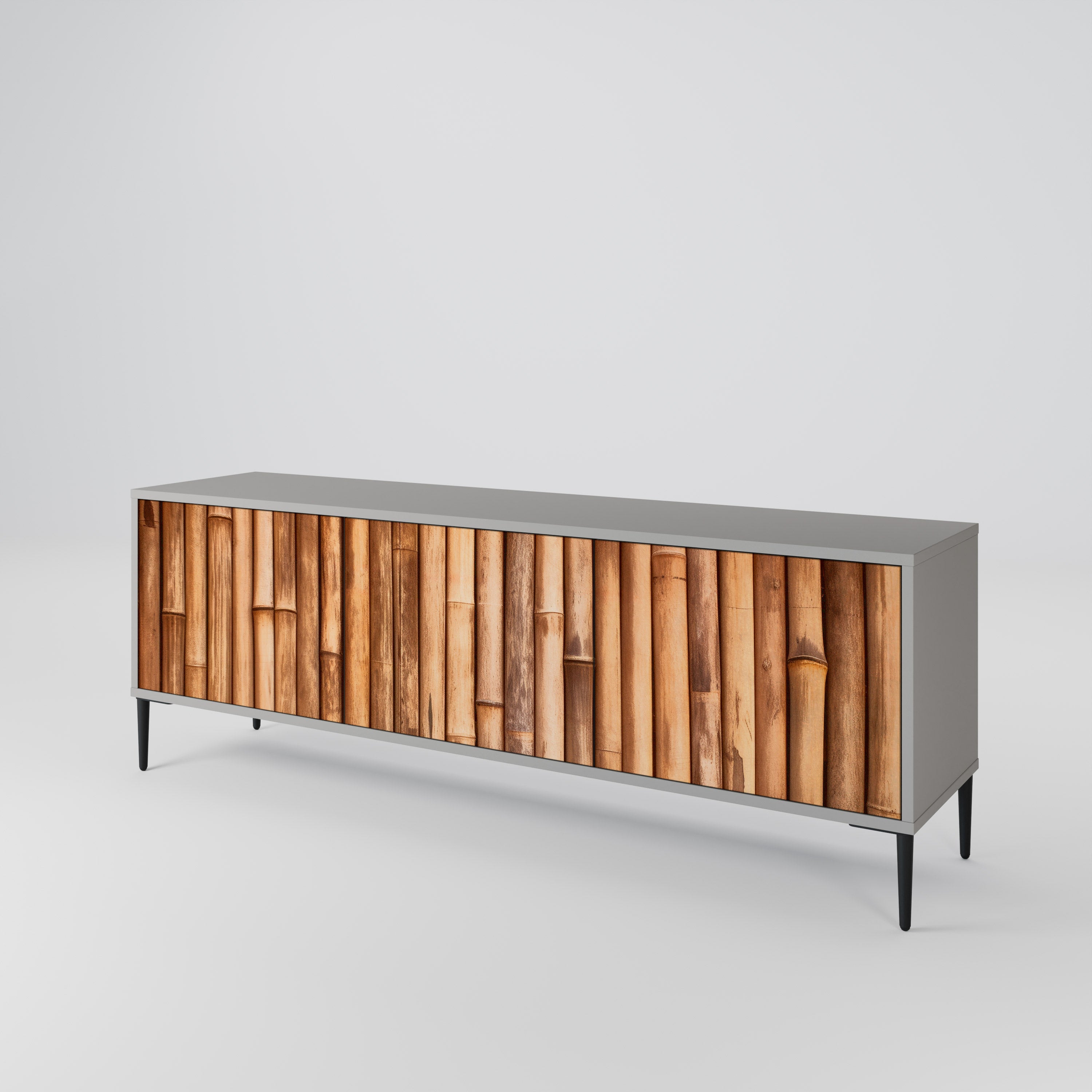 NATURAL WOOD TV-bänk med 3 dörrar