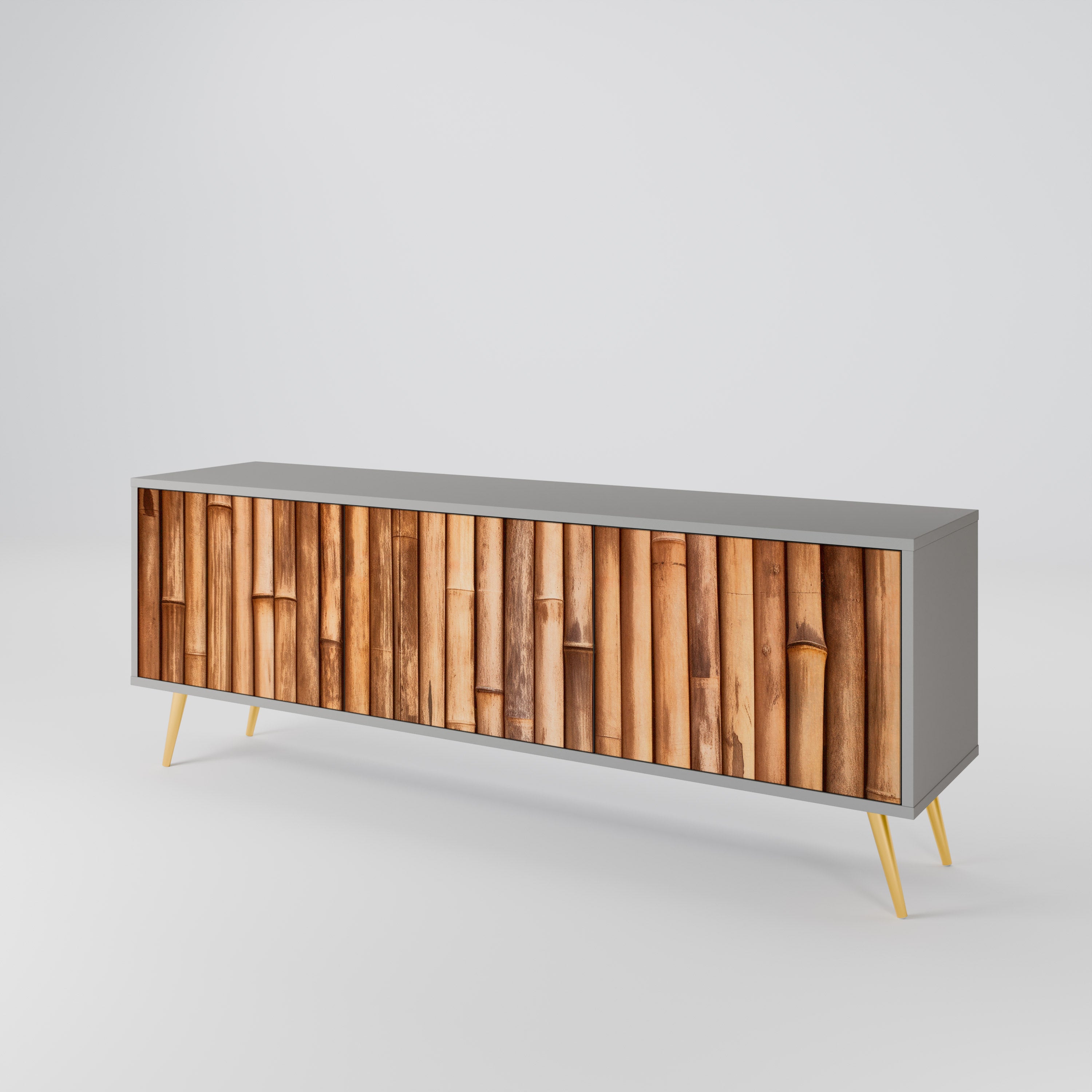 NATURAL WOOD TV-bänk med 3 dörrar