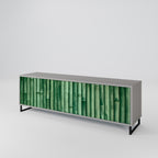 NATURAL GREEN 3-Door TV Stand in Grey Finish