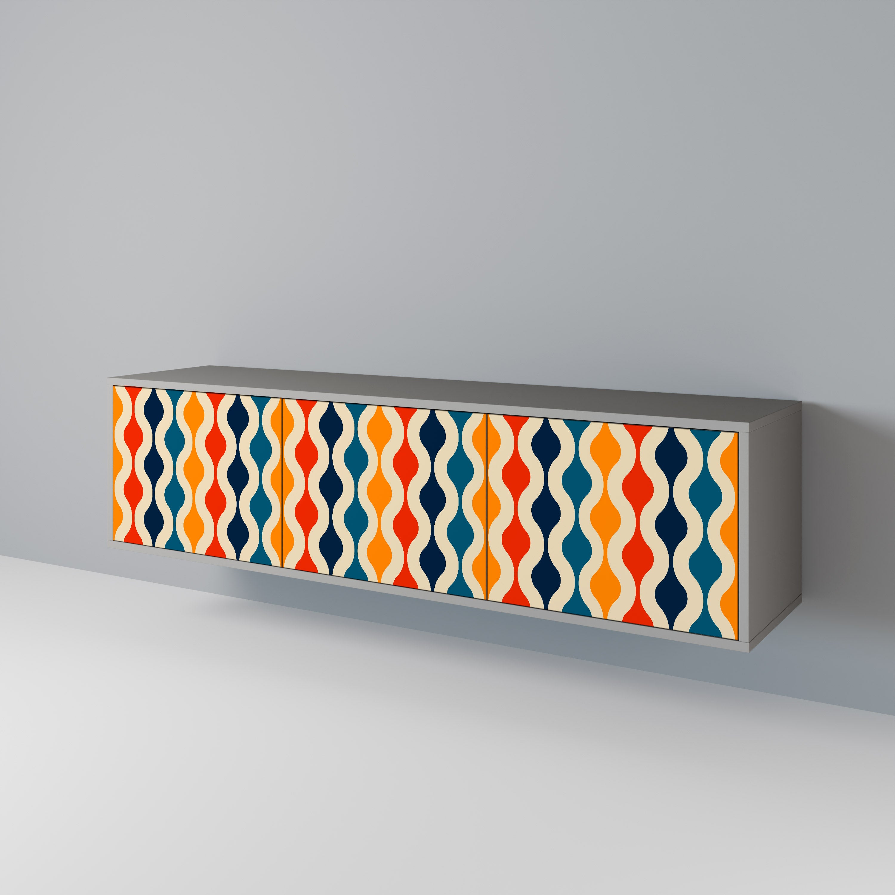 COLORFUL NOSTALGIA TV-bänk med 3 dörrar