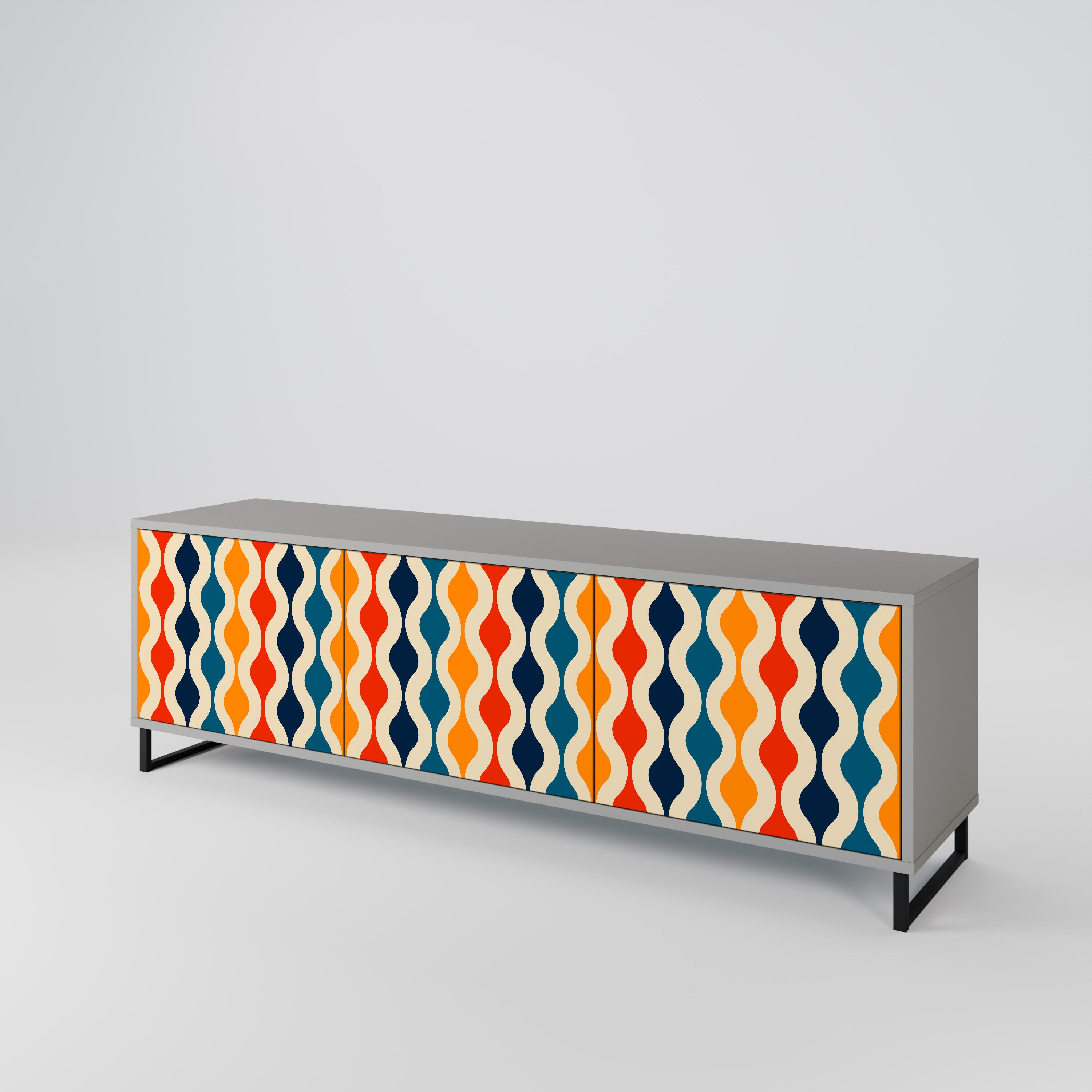 COLORFUL NOSTALGIA TV-bänk med 3 dörrar