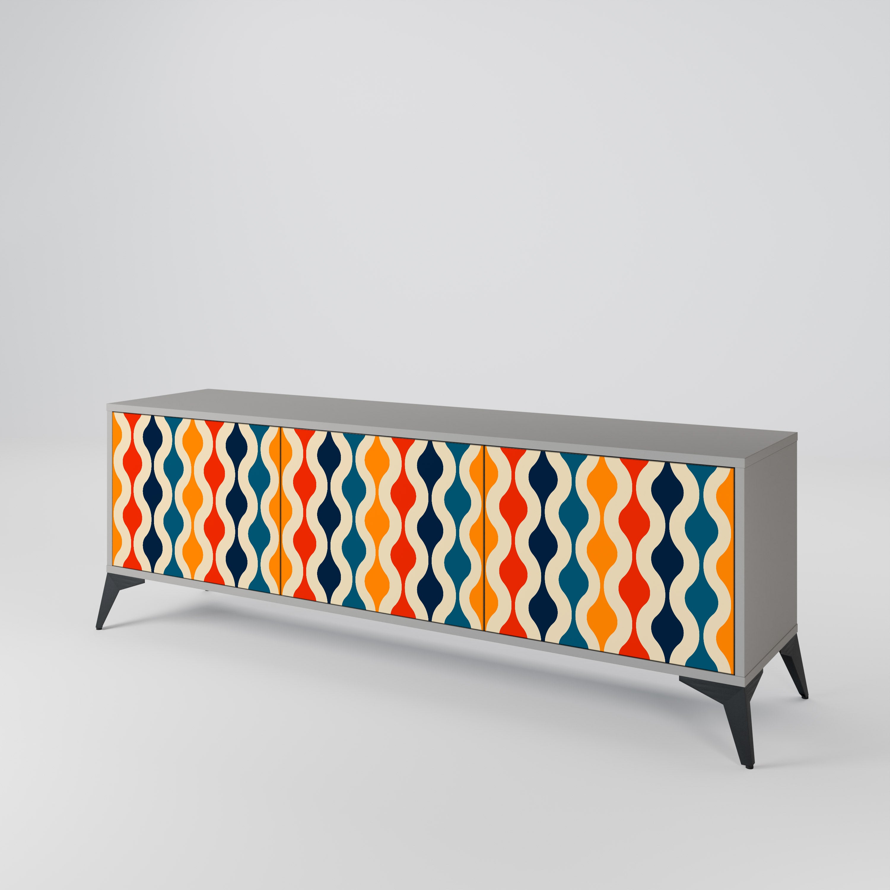COLORFUL NOSTALGIA TV-bänk med 3 dörrar
