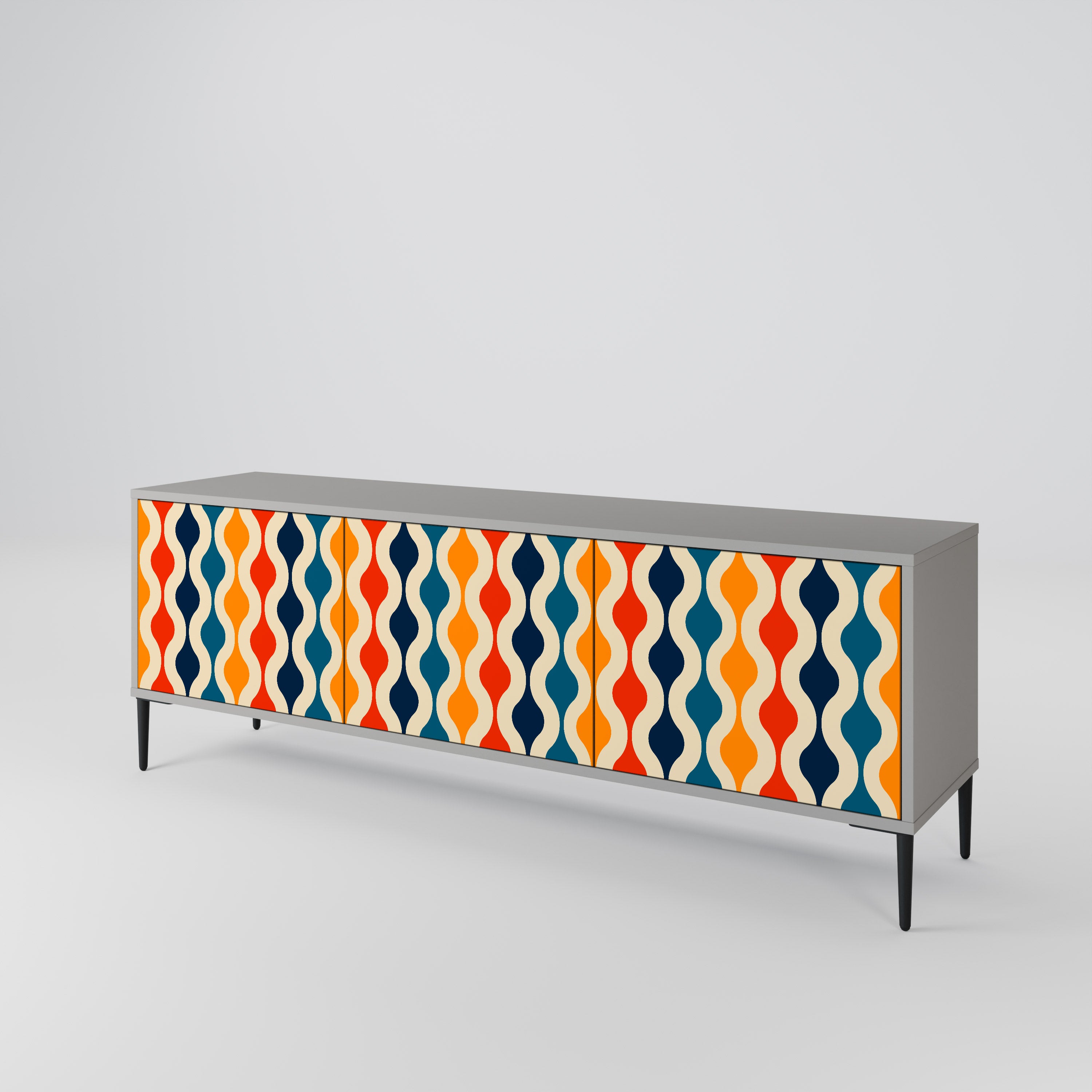 COLORFUL NOSTALGIA TV-bänk med 3 dörrar
