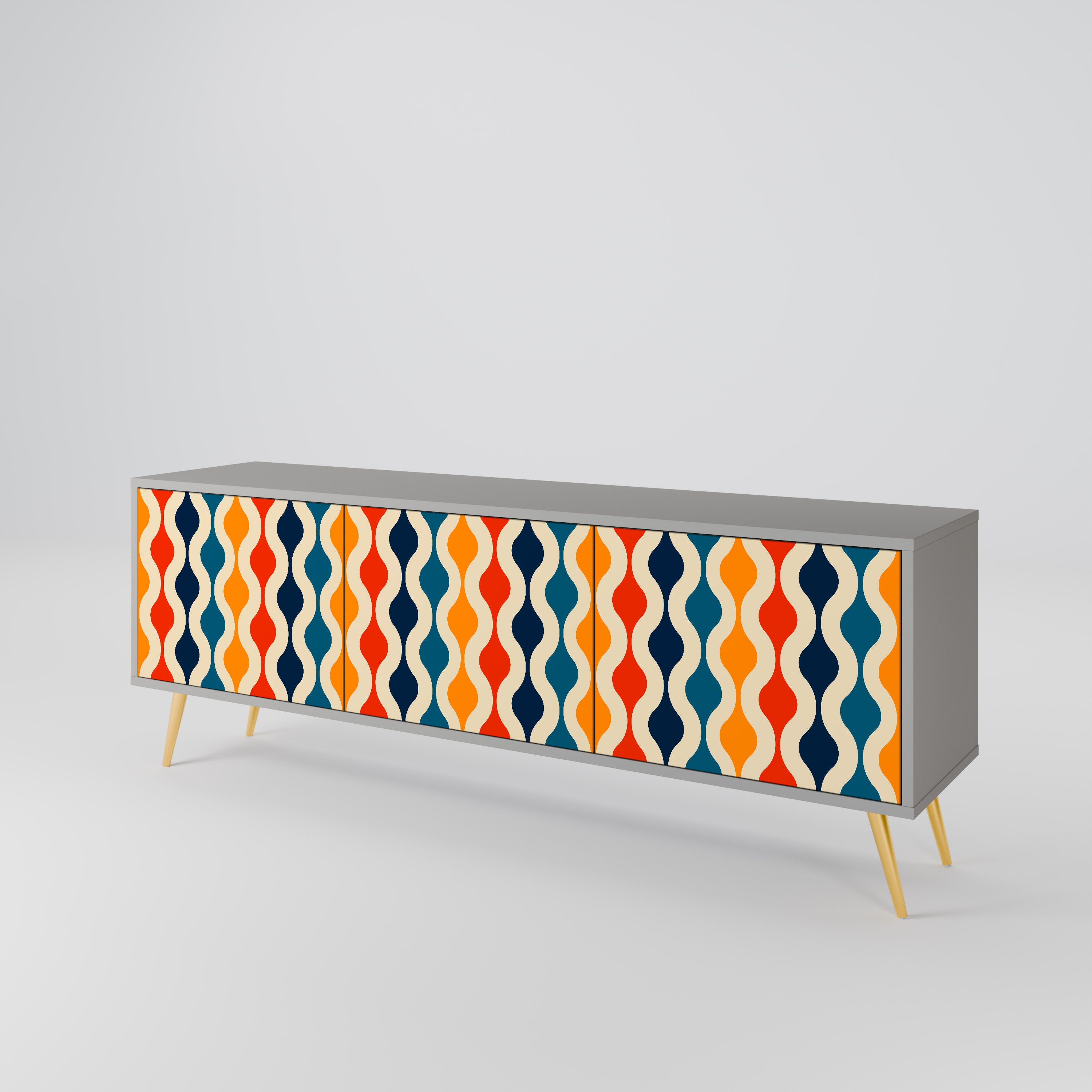 COLORFUL NOSTALGIA TV-bänk med 3 dörrar