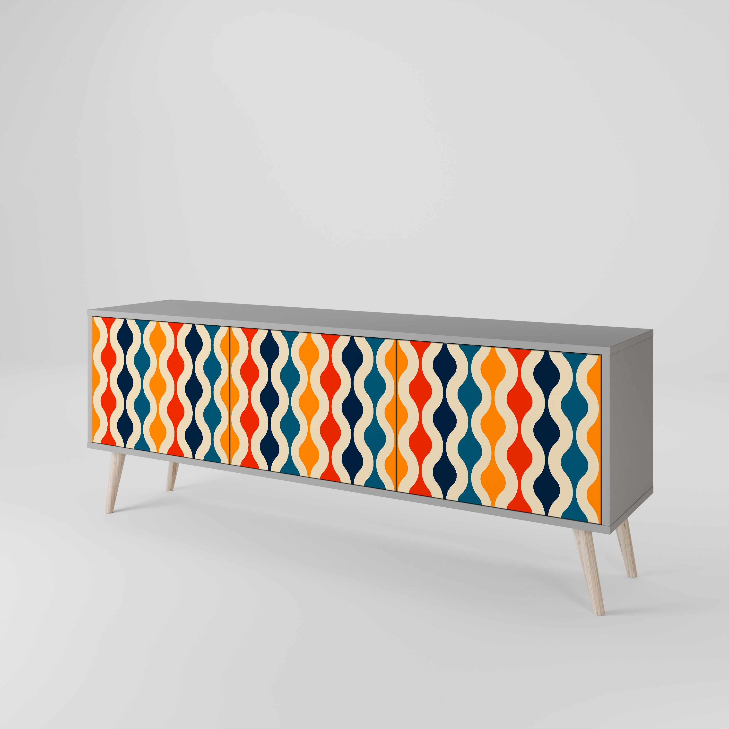 COLORFUL NOSTALGIA TV-bänk med 3 dörrar