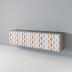 HAZY NOSTALGIA 3-Door TV Stand in Grey Finish