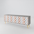 HAZY NOSTALGIA 3-Door TV Stand in Grey Finish