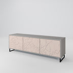 CERAMIC TEXTURE 3-Door TV Stand in Grey Finish