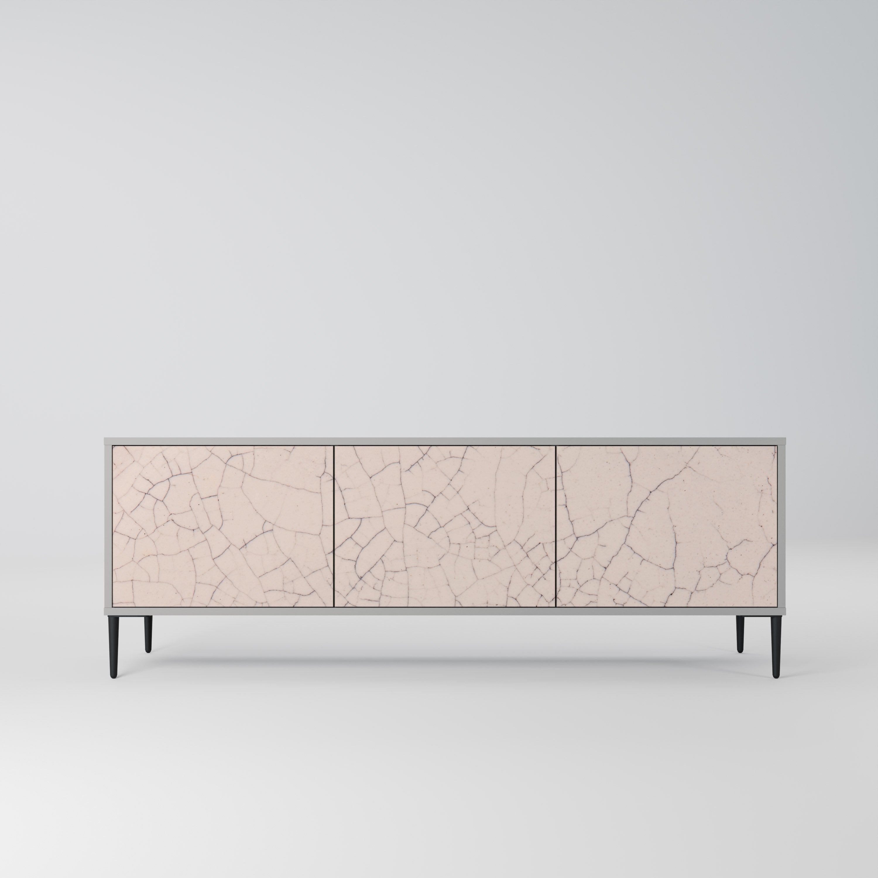 CERAMIC TEXTURE 3-dörrars TV-bänk i grå finish