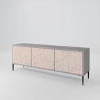 CERAMIC TEXTURE 3-Door TV Stand in Grey Finish