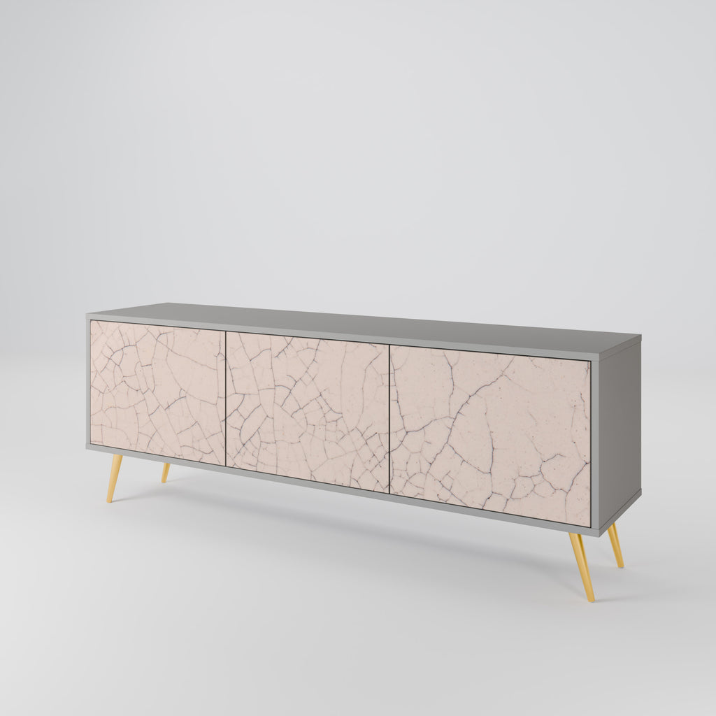 CERAMIC TEXTURE 3-dörrars TV-bänk i grå finish