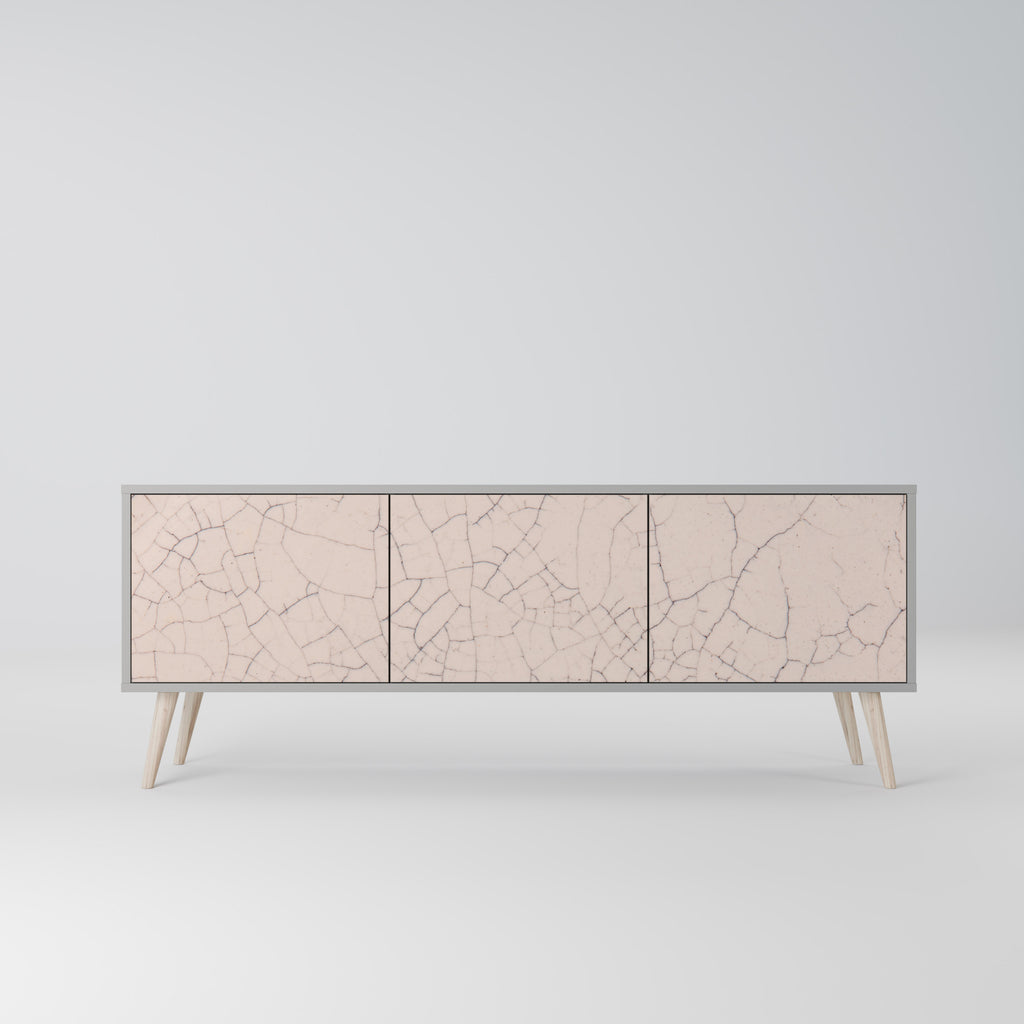 CERAMIC TEXTURE 3-dörrars TV-bänk i grå finish