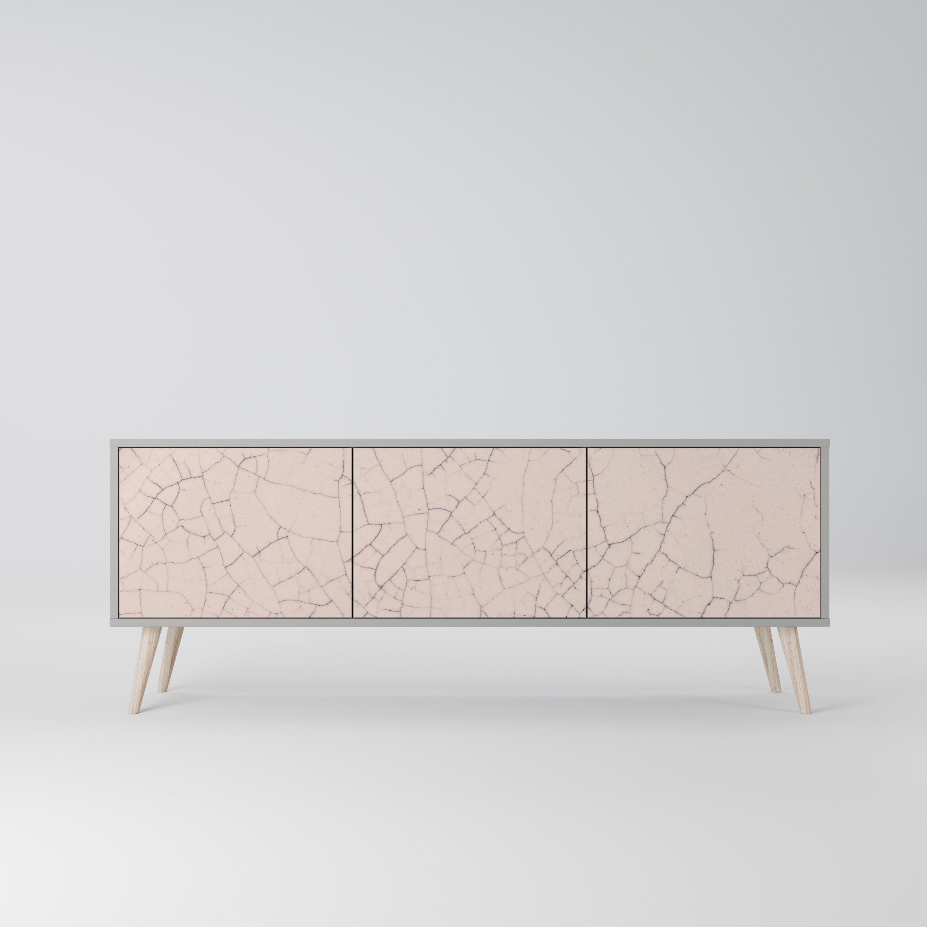 CERAMIC TEXTURE 3-dörrars TV-bänk i grå finish