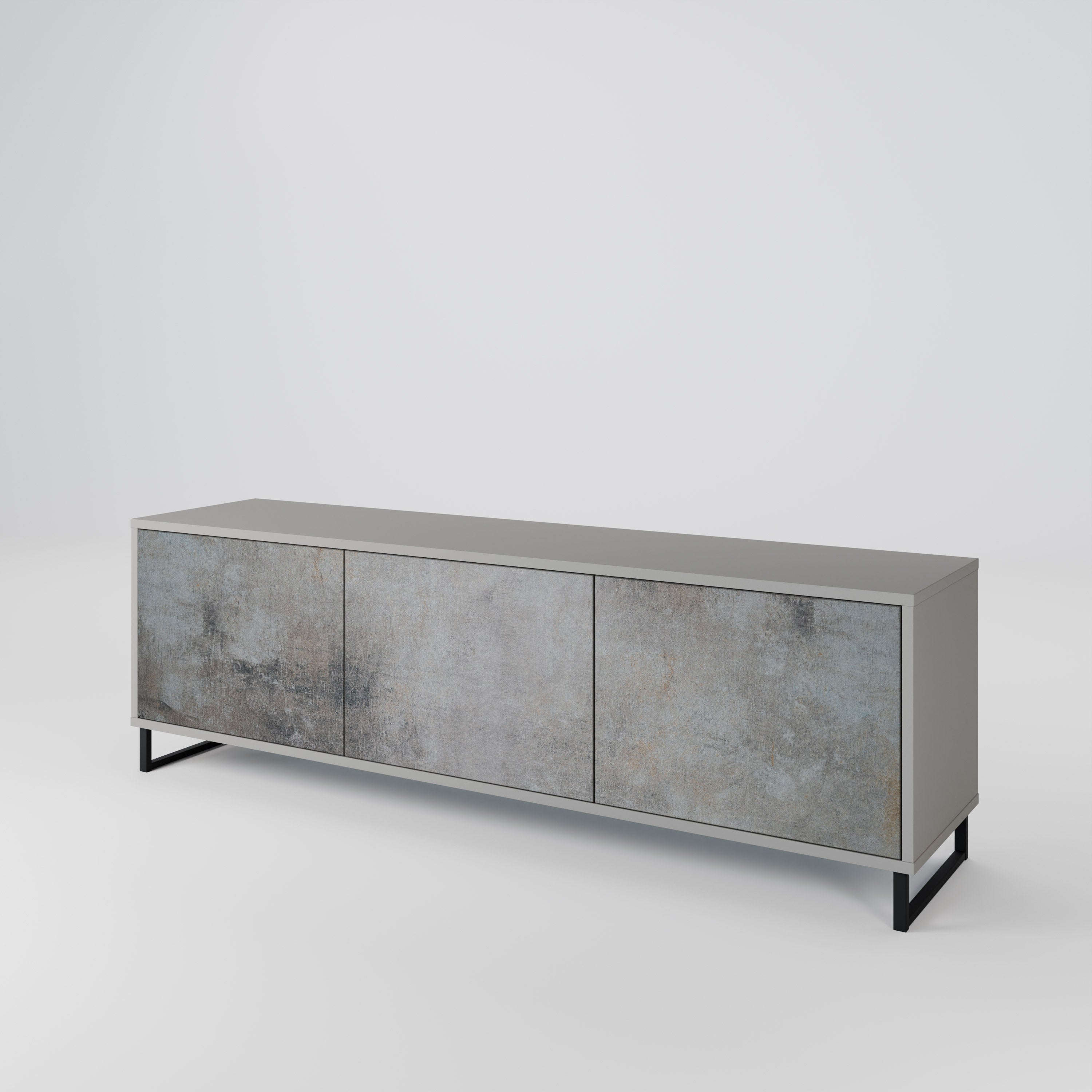 CONCRETE WALL TV-bänk med 3 dörrar