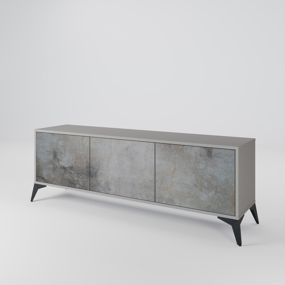 CONCRETE WALL TV-bänk med 3 dörrar
