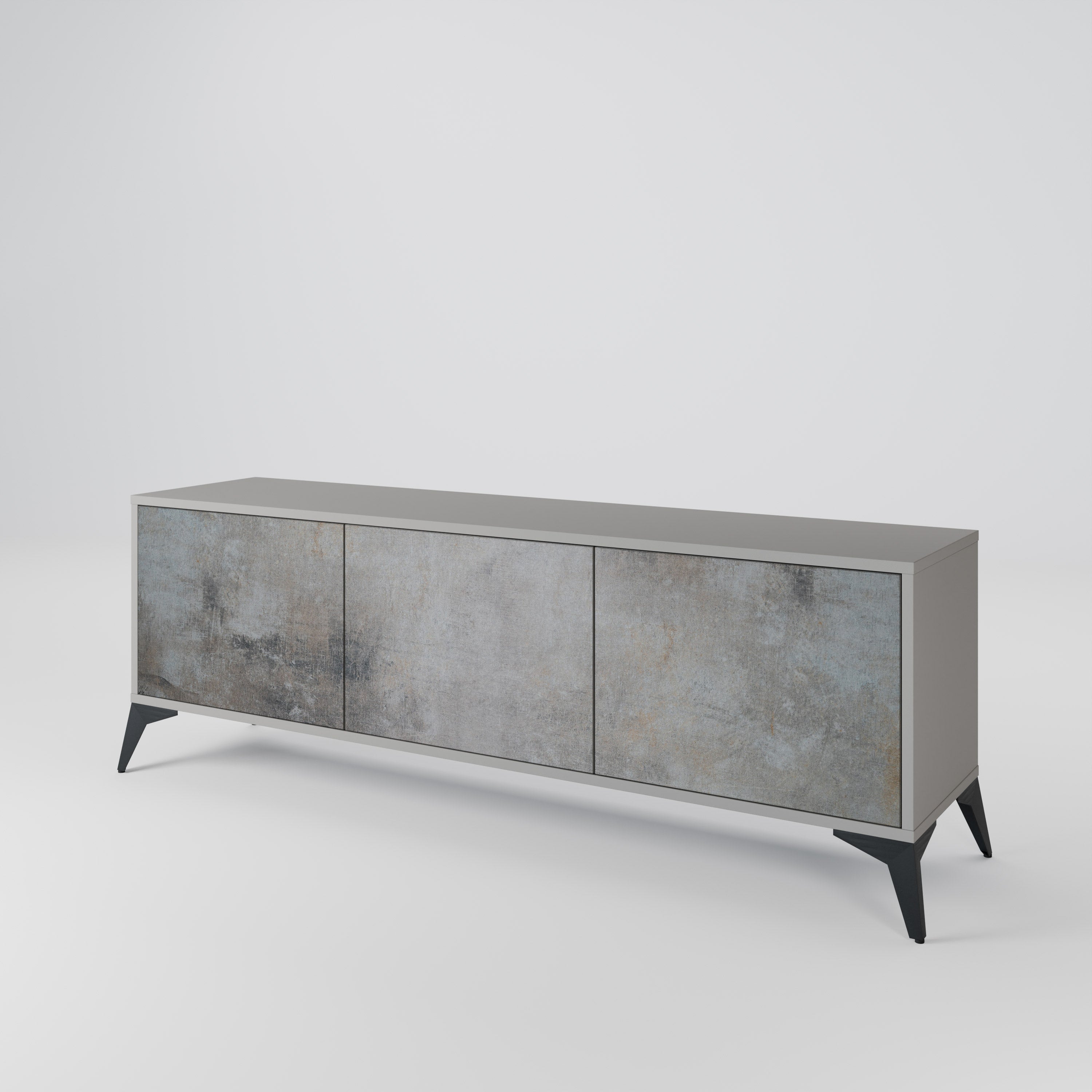 CONCRETE WALL TV-bänk med 3 dörrar