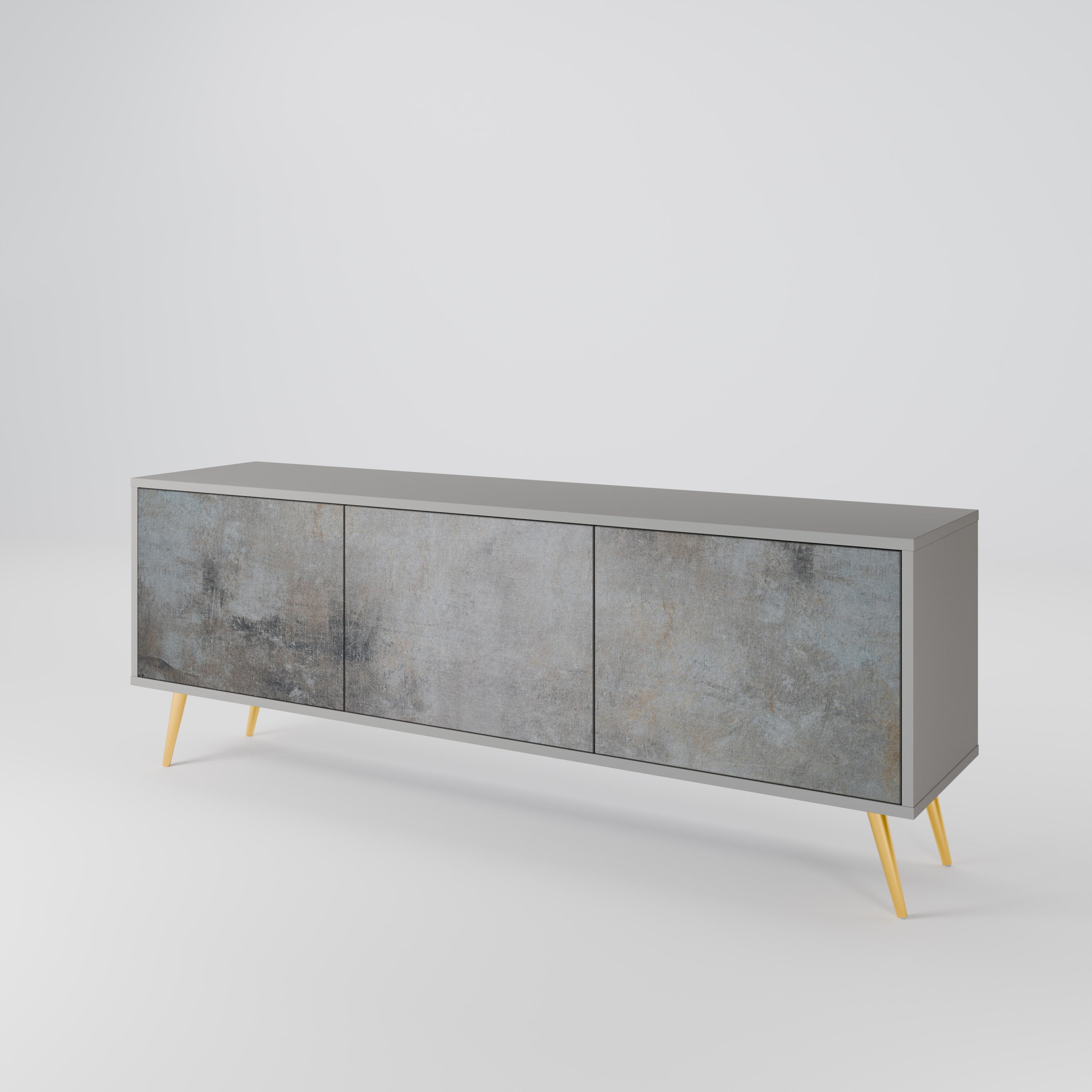 CONCRETE WALL TV-bänk med 3 dörrar