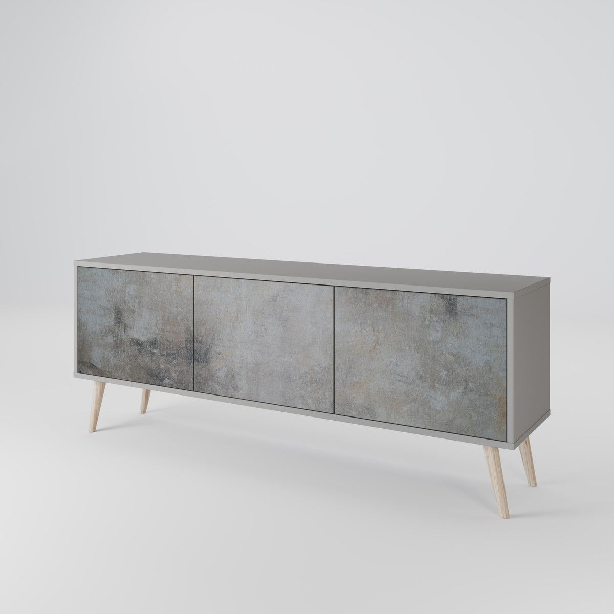 CONCRETE WALL TV-bänk med 3 dörrar