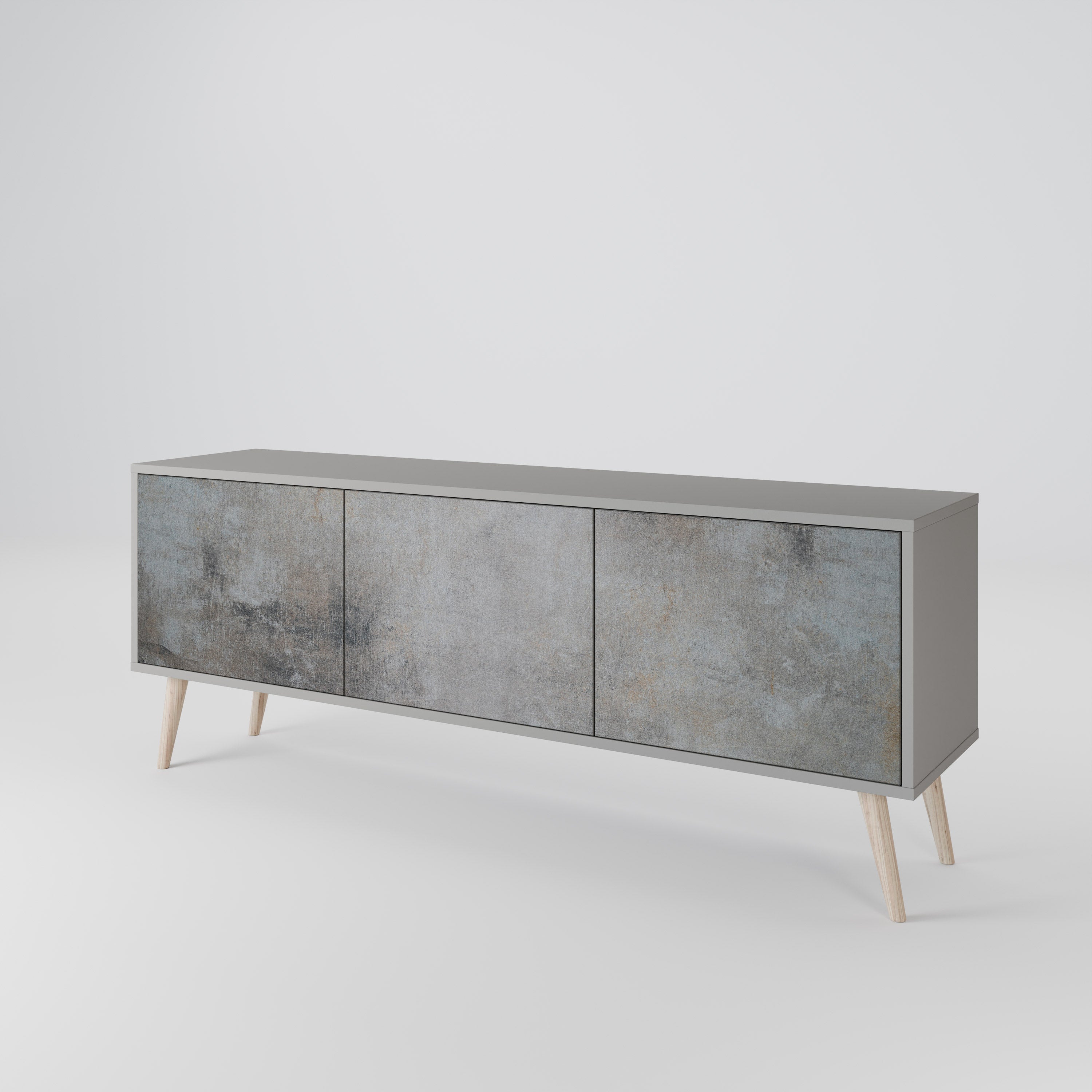 CONCRETE WALL TV-bänk med 3 dörrar