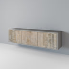 SCREEN ERROR 3-Door TV Stand in Grey Finish