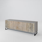 SCREEN ERROR 3-Door TV Stand in Grey Finish