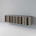 AZTEC 3-Door TV Stand in Grey Finish