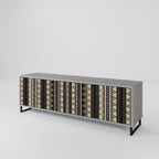 AZTEC 3-Door TV Stand in Grey Finish