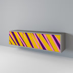 DREAMS COME TRUE 3-Door TV Stand in Grey Finish