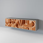 PRISM MOSAIC 3-Door TV Stand in Grey Finish