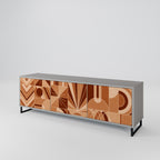 PRISM MOSAIC 3-Door TV Stand in Grey Finish